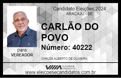 Candidato CARLÃO DO POVO 2024 - ARACAJU - Eleições