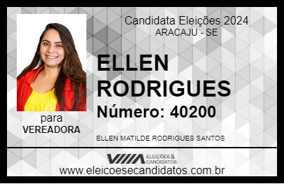 Candidato ELLEN RODRIGUES 2024 - ARACAJU - Eleições