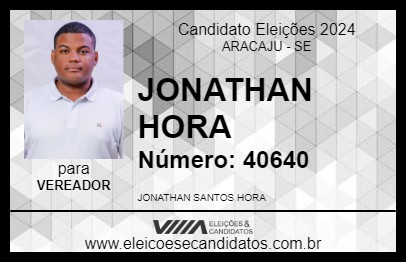 Candidato JONATHAN HORA 2024 - ARACAJU - Eleições