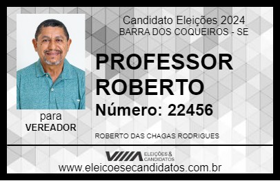 Candidato PROFESSOR ROBERTO 2024 - BARRA DOS COQUEIROS - Eleições