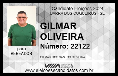 Candidato GILMAR OLIVEIRA 2024 - BARRA DOS COQUEIROS - Eleições