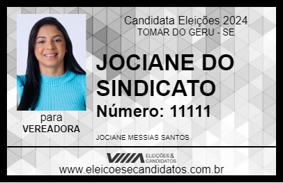 Candidato JOCIANE DO SINDICATO 2024 - TOMAR DO GERU - Eleições