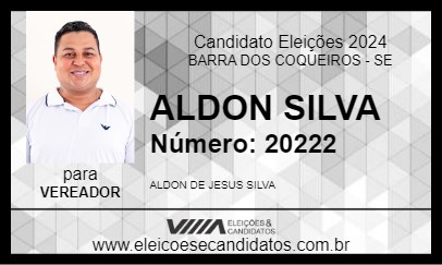 Candidato ALDON SILVA 2024 - BARRA DOS COQUEIROS - Eleições