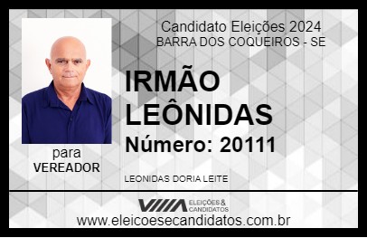 Candidato IRMÃO LEÔNIDAS 2024 - BARRA DOS COQUEIROS - Eleições