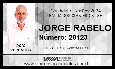 Candidato JORGE RABELO 2024 - BARRA DOS COQUEIROS - Eleições