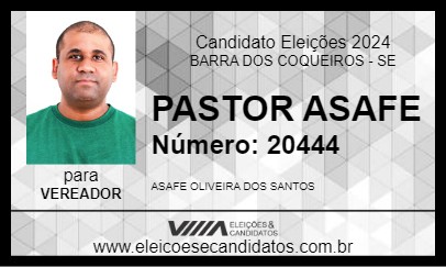 Candidato PASTOR ASAFE 2024 - BARRA DOS COQUEIROS - Eleições