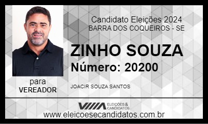 Candidato ZINHO SOUZA 2024 - BARRA DOS COQUEIROS - Eleições