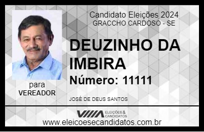 Candidato DEUZINHO DA IMBIRA 2024 - GRACCHO CARDOSO - Eleições