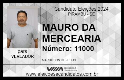 Candidato MAURO DA MERCEARIA 2024 - PIRAMBU - Eleições