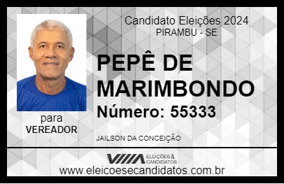 Candidato PEPÊ DE MARIMBONDO 2024 - PIRAMBU - Eleições