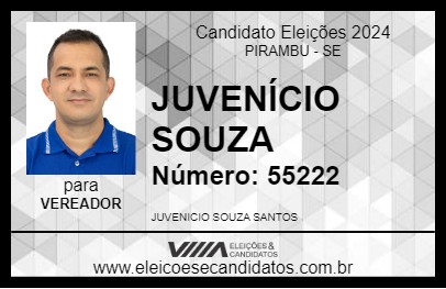 Candidato JUVENÍCIO SOUZA 2024 - PIRAMBU - Eleições