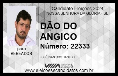 Candidato DÃO DO ANGICO 2024 - NOSSA SENHORA DA GLÓRIA - Eleições