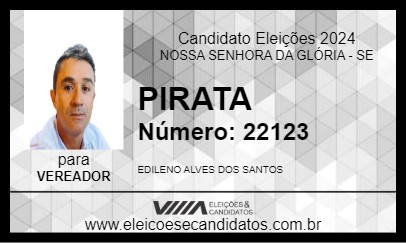 Candidato PIRATA 2024 - NOSSA SENHORA DA GLÓRIA - Eleições