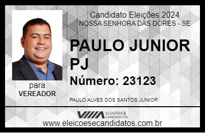 Candidato PAULO JUNIOR PJ 2024 - NOSSA SENHORA DAS DORES - Eleições