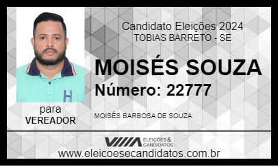 Candidato MOISÉS SOUZA 2024 - TOBIAS BARRETO - Eleições