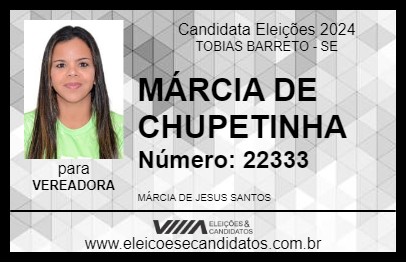 Candidato MÁRCIA DE CHUPETINHA 2024 - TOBIAS BARRETO - Eleições