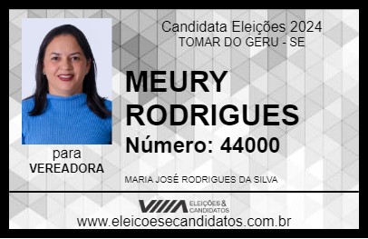 Candidato MEURY RODRIGUES 2024 - TOMAR DO GERU - Eleições