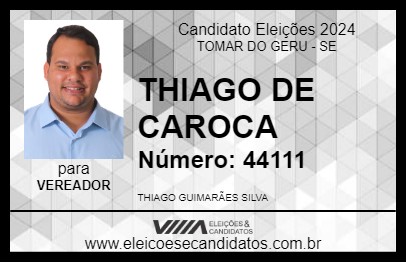 Candidato THIAGO DE CAROCA 2024 - TOMAR DO GERU - Eleições