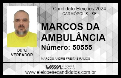 Candidato MARCOS DA AMBULÂNCIA 2024 - CARMÓPOLIS - Eleições