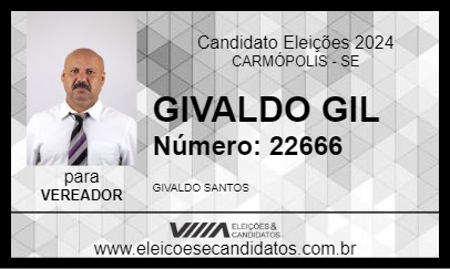 Candidato GIVALDO GIL 2024 - CARMÓPOLIS - Eleições