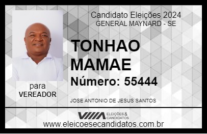 Candidato TONHAO MAMAE 2024 - GENERAL MAYNARD - Eleições