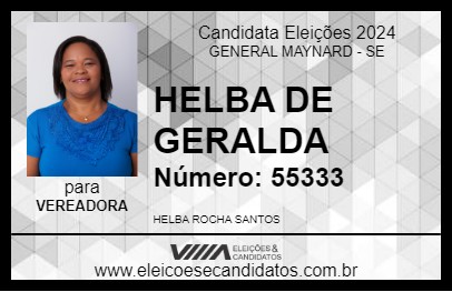 Candidato HELBA DE GERALDA 2024 - GENERAL MAYNARD - Eleições