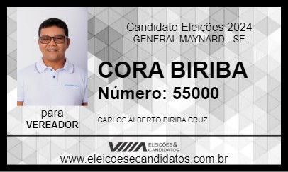 Candidato CORA BIRIBA 2024 - GENERAL MAYNARD - Eleições