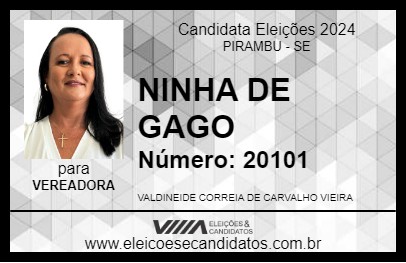 Candidato NINHA DE GAGO 2024 - PIRAMBU - Eleições