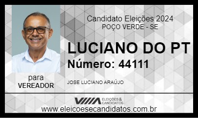 Candidato LUCIANO DO PT 2024 - POÇO VERDE - Eleições