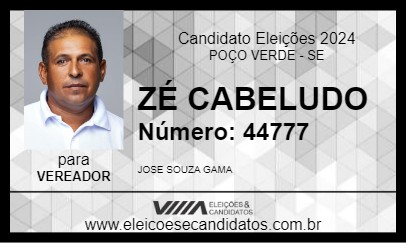 Candidato ZÉ CABELUDO 2024 - POÇO VERDE - Eleições