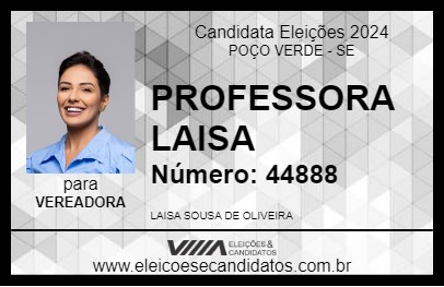 Candidato PROFESSORA LAISA 2024 - POÇO VERDE - Eleições