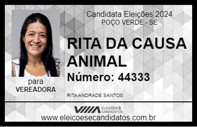 Candidato RITA DA CAUSA ANIMAL 2024 - POÇO VERDE - Eleições