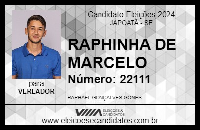 Candidato RAPHINHA DE MARCELO 2024 - JAPOATÃ - Eleições