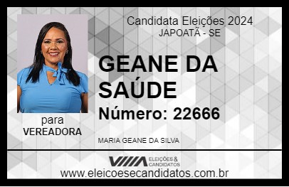 Candidato GEANE DA SAÚDE 2024 - JAPOATÃ - Eleições