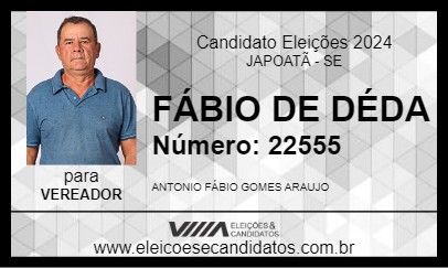 Candidato FÁBIO DE DÉDA 2024 - JAPOATÃ - Eleições