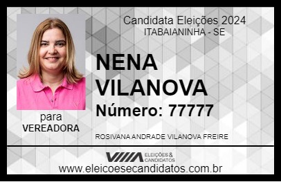 Candidato NENA VILANOVA 2024 - ITABAIANINHA - Eleições