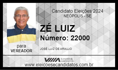 Candidato ZÉ LUIZ 2024 - NEÓPOLIS - Eleições