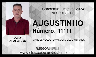 Candidato AUGUSTINHO 2024 - NEÓPOLIS - Eleições