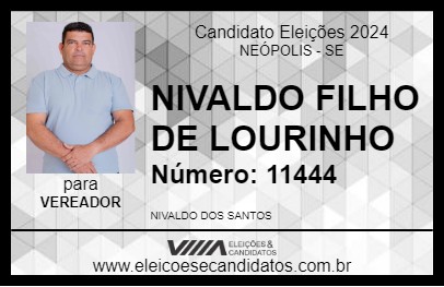 Candidato NIVALDO FILHO DE LOURINHO 2024 - NEÓPOLIS - Eleições