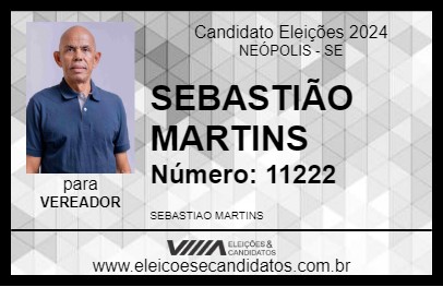 Candidato SEBASTIÃO MARTINS 2024 - NEÓPOLIS - Eleições