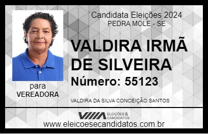 Candidato VALDIRA IRMÃ DE SILVEIRA 2024 - PEDRA MOLE - Eleições