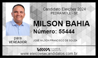 Candidato MILSON BAHIA 2024 - PEDRA MOLE - Eleições