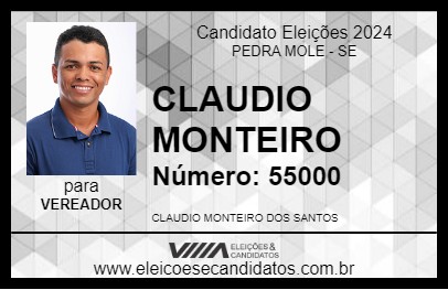 Candidato CLAUDIO MONTEIRO 2024 - PEDRA MOLE - Eleições