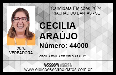 Candidato CECILIA ARAÚJO 2024 - RIACHÃO DO DANTAS - Eleições