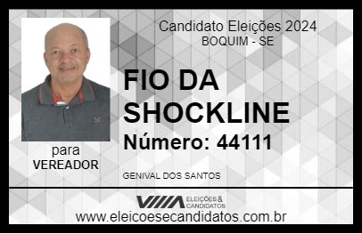 Candidato FIO DA SHOCKLINE 2024 - BOQUIM - Eleições