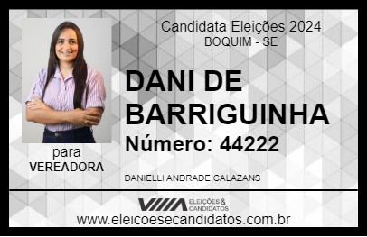 Candidato DANI DE BARRIGUINHA 2024 - BOQUIM - Eleições