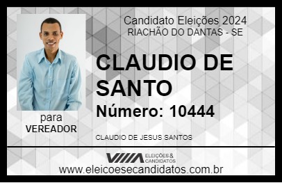 Candidato CLAUDIO DE SANTO 2024 - RIACHÃO DO DANTAS - Eleições