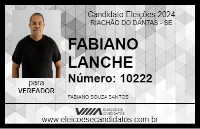 Candidato FABIANO LANCHE 2024 - RIACHÃO DO DANTAS - Eleições