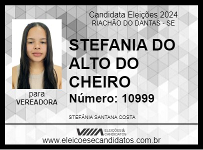 Candidato STEFANIA DO ALTO DO CHEIRO 2024 - RIACHÃO DO DANTAS - Eleições