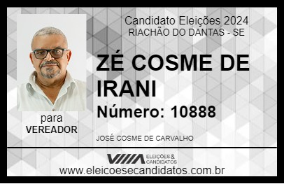 Candidato ZÉ COSME DE IRANI 2024 - RIACHÃO DO DANTAS - Eleições